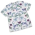 Medline Ladies Jewel Neck Scrub Top, Blue Floral
