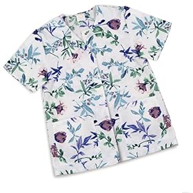 Medline Ladies Jewel Neck Scrub Top, Blue Floral