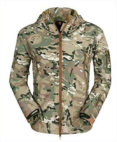 TAD V 4.0 Lurker Shark Skin Soft Shell Outdoor Hunting Camping Waterproof Windproof Jacket Tactical Sports Coat Army Clothing (CP Camo, XL)