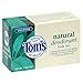 Tom's of Maine Natural Care Deodorant Body Bar, Unscented, 4-Ounce Bars (Pack of 6)