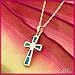 14K Australian Opal & Diamond Religious Cross Pendant