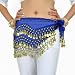 AQY 158 Gold Coins Sapphire blue Chiffon Belly Dancing Skirt