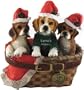 2.75" American Kennel Club Beagles in a Basket Dog Christmas Figure
