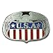 United States American Flag Pewter Belt Buckle Image