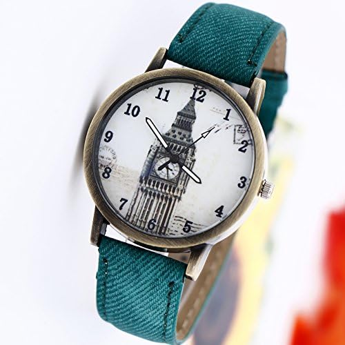 Nollimet Vintage Big Ben Patten Quartz Analog Classic Stainless Steel Jean Watch Green