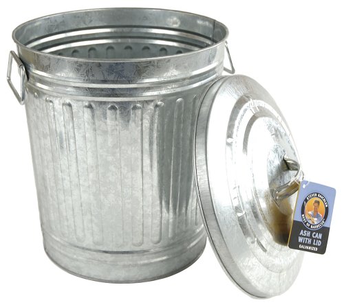 Steven Raichlen Best of Barbecue SR8012 Galvanized Charcoal and Ash Can with Lid