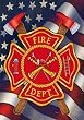 Patriotic Firefighter - Garden Size 12 X 18 Decorative Outdoor Flag