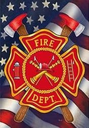 Patriotic Firefighter - Garden Size 12 X 18 Decorative Outdoor Flag
