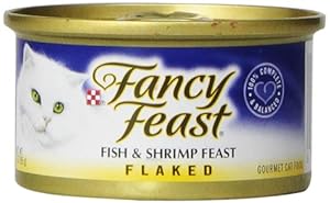 Fancy Feast Gourmet Cat Food, Flaked Fish & Shrimp Feast, Flaked 3-Ounce Cans (Pack of 24)