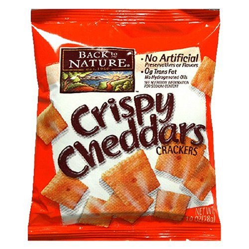 Back to Nature Crispy Cheddars Crackers, 1-Ounce Pouches (Pack of 64) by Back to Nature