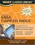 The MBA Career Bible (Vault MBA Career Bible)