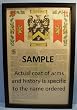 Wolfe Armorial History with Coat of Arms on 11 x 17 Parchment Paper in Solid Black Frame