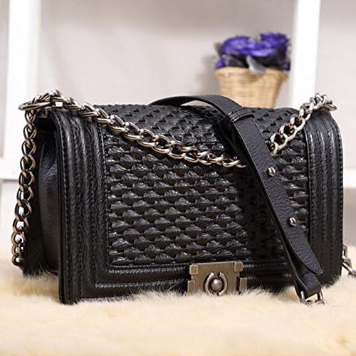 MISASHA Coco Inspired CC05 Multipurpose Black Leather Le Boy Original Case Bag