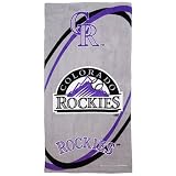 Colorado Rockies Gray Swirl Beach Towel