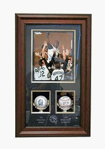 8 x 10 Vertical Picture and Double Baseball Shadow Box with Wood Frame