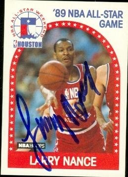 Larry Nance Autographed/Hand Signed Basketball card (Cleveland Cavaliers) 1989 Hoops All Star #217