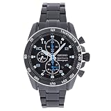 SEIKO - SNAE77 - Sportura - Montres Homme - Quartz - Noir - Bracelet Acier Inoxydable Noir