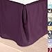 Pleated Bed-Skirt Queen Size - Dark Purple (Eggplant) Luxury Double Brushed 100% Microfiber Dust Ruffle, 14