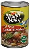 Health Valley Soup, 5 Bean And Vegetable Fat Free, 15 Ounce Cans (Pack of 12)