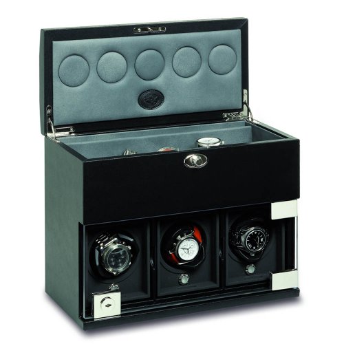 3-Module Leather Watch Winder and Watch Storage Box by Underwood