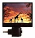 Giraffes at Sunset Night Light - Africa - Giraffe