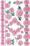 Sparkle Pink Roses Temporary Tattoo