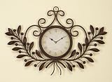 Italian Olive Branch Leaves Wall Clock Iron Metal Decoration