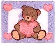 WONDERART LATCH HOOK KIT 20X27-TEDDY WITH A HEART