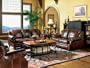 3pc Princeton Tri-Tone Burgundy Leather Sofa Loveseat & Recliner Chair Set