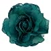 Acosta - Large Teal Blue Organza & Glitter Corsage - Fabric Flower Brooch / Elastic Band / Hair Accessory