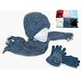 Ladies Chenille Hat Glove & Scarf Set
