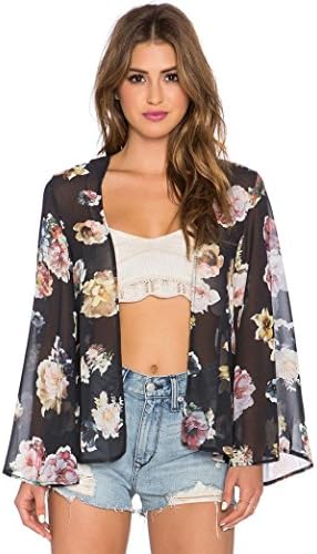 OVERMAL Blouse,Women Short Shawl Kimono Cardigan Tops Cover up Blouse (X-Large)