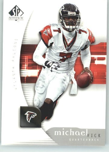 Michael Vick - Atlanta Falcons - 2005 SP Authentic Card # 4 - NFL Trading Card in Protective Screwdown Display Case!