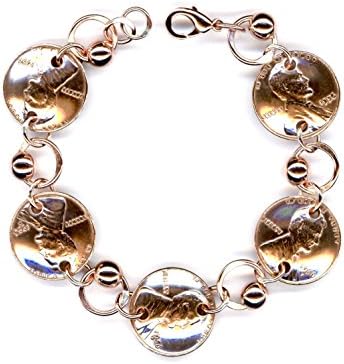 60th Birthday Gift for Her 1956 Penny Coin Beaded Bracelet Jewelry 1956 60th Anniversary Gift Women