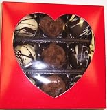 Scott's Cakes Cocoa Covered Dark & White and Dark & White Chocolate Truffles 1/2 Pound Heart Box