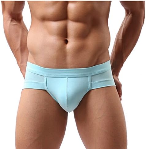 Yqistore Mens Triangle Underpants Modal Low Waist Sexy Breathable Briefs Underwear (light blue, L)