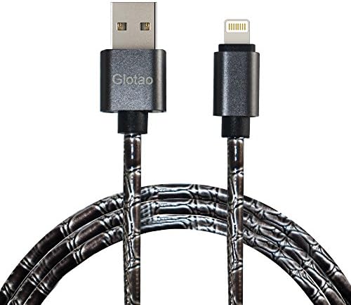 Glotao 3ft Micro Leather usb Cable,High Speed Charge and Data Sync(black)