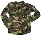 Woodland Camo Long Sleeve Washed Henley Shirt