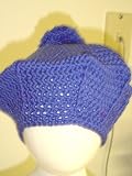 B305, Hand Crocheted Royal Blue Color Wool Winter Beret for Infants and Toddlers