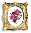 Crimson Carnations - Gold Frame Magnet with pop-out easel (2-3/4" x 2-1/2")