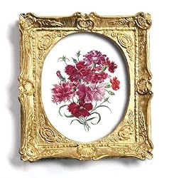 Crimson Carnations - Gold Frame Magnet with pop-out easel (2-3/4" x 2-1/2")