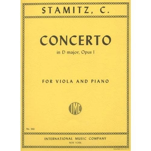 Stamitz - Concerto In D Major Op. 1. For Viola and Piano. Edited by Meyer. by International