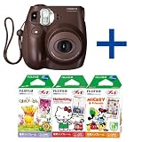 Fujifilm Instax MINI 7s Choco Instant Film Camera with Character Frame Variety Set -Mickey Mouse / Winnie the Pooh / Hello Kitty-