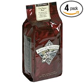 Coffee Masters Gourmet Coffee, Euro - Espresso Blend, Whole Bean, 12-Ounce Valve Bag, (Pack of 4)
