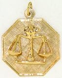 Libra, 14K Gold Charm