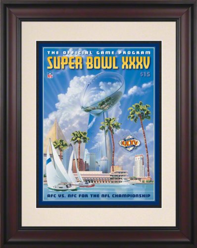 Framed 10.5 x 14 Super Bowl XXXV Program Print | Details: 2001, Ravens vs Giants