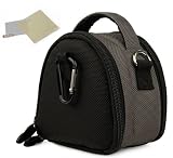 Grey Limited Edition Camera Bag Carrying Case with battery charger, battery charger, memory cards, and accessories Pocket for Canon Power-Shot A490 A495 A800 A1200 A2200 A3000 IS A3100 IS A3300 IS D10 ELPH 100 HS ELPH 300 HS ELPH 310 HS ELPH 500 HS ELPH 510 HS S95 SD970 IS SD1300 IS SD1400 IS SD3500 IS SD4000 IS SD4500 IS SX210 IS SX220 HS SX230 HS ELPH 520 HS ELPH 110 HS Powershot Point and Shoot Digital Camera + One anti glare screen protector, will protect from any small scratches and dirt.