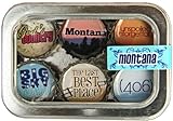Montana State Bottle Cap 6 pc Magnet Set w/ Case
