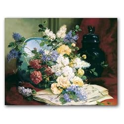 Flowers and Music - Box Set of 12 Greeting Cards and Patterned Envelopes