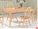 Natural Finish Solid Wood Rectangular Butcher Block Farm Dining Table